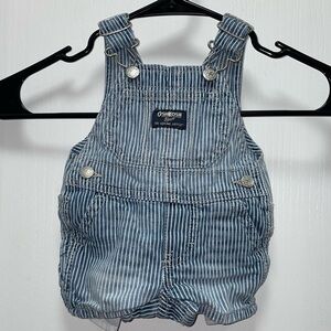 OshKosh B'gosh Overall Denim Shorts Railroad Hickory Stripes